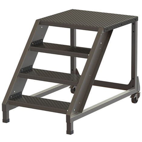 Marchepied acier 4 marches - Hauteur max. de travail 2.80m - PL600-ACIER-280 (1/5)