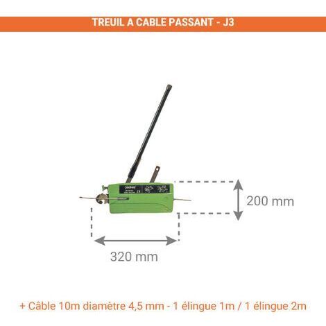 Treuil Manuel JOCKEY J3 - Capacité 300 Kg, Câble 10 M, Levage Et Traction Toutes Positions