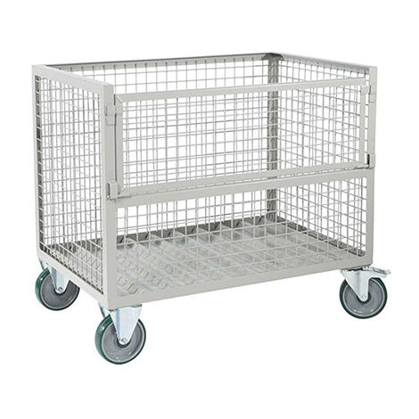 Caisse grillagée demi-porte avec roues - Charge max 1000kg - MANU10WA (1/3)