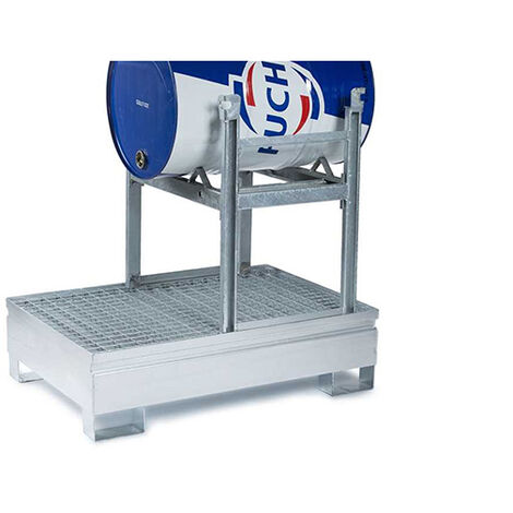 Support à Roulettes Pour Fût Huile 30L - Acier - Diamètre 32 Cm - 4
