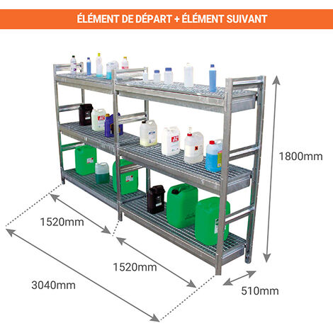 Rayonnage De Rétention 5 Niveaux - Extension - Utilisable Uniquement ...