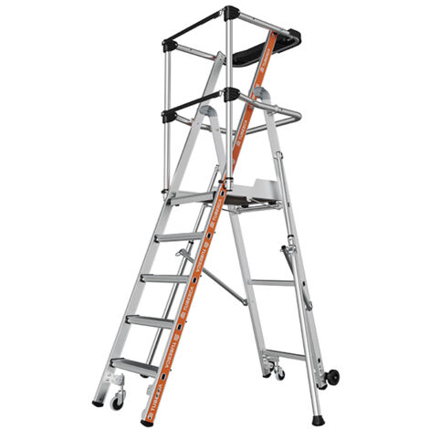 Escabeau PIRL 5 marches - Hauteur max. de travail 3,17m - 2274115