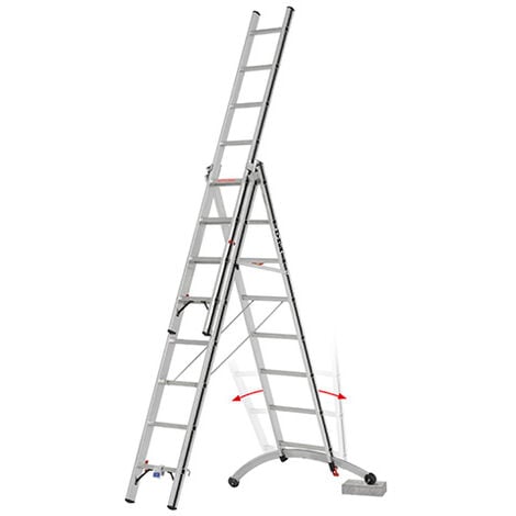 Echelle transformable 3x8 barreaux - Longueur déployée 5.21m - 7024724
