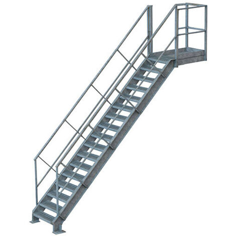Escalier industriel acier 20 marches - Hauteur à franchir 4,00 m - ETAGL0020