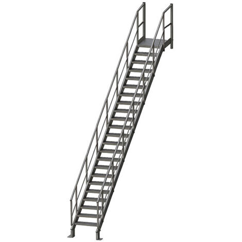 Escalier industriel acier 16 marches - Hauteur à franchir 3,20 m - ETAGS1016 (1/5)