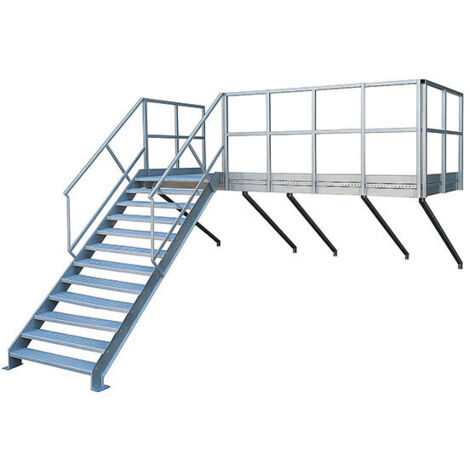 Escalier industriel acier 16 marches - Hauteur à franchir 3,20 m - ETAGS2016 (1/5)