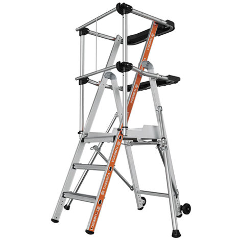 Tubesca Comabi – Escabeau PIRL 3 marches – Hauteur de travail max 2.70m – Garde-corps rigide – Plateforme antidérapante – 2274153 (1/8)