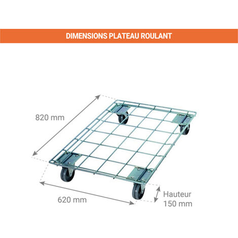 Plateau roulant - Charge max 400kg - 1925057644