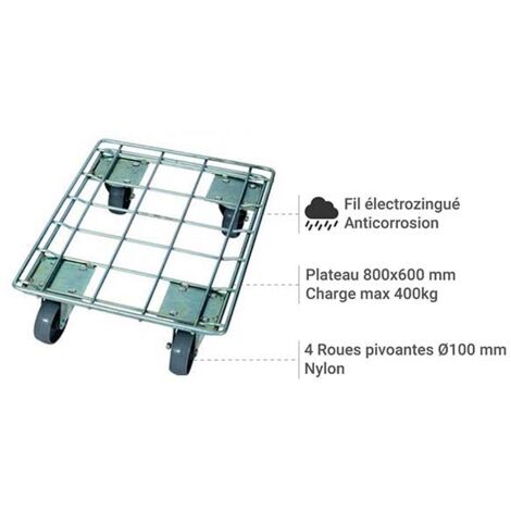 Plateau roulant - Charge max 400kg - 1925057644