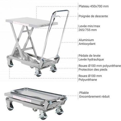 Support Réglable Laboratoire - Plateforme élévatrice Acier Inox 200x200mm, Hauteur 85-280mm