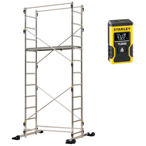 Matisère – Échafaudage domestique 4.35m – Télémètre laser 12m IP54 – Montage rapide – 238703LASER