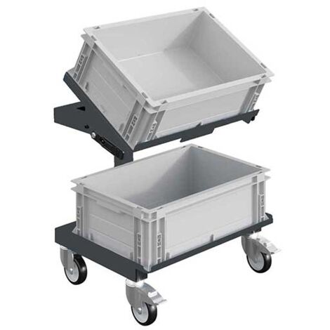 Chariot porte bac gris anthracite - 2 Plateaux - Charge max 150kg - W020020005-GA/B