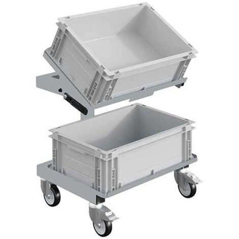 Chariot porte bac gris clair - 2 Plateaux - Charge max 150kg - W020020005-GC/B (1/3)