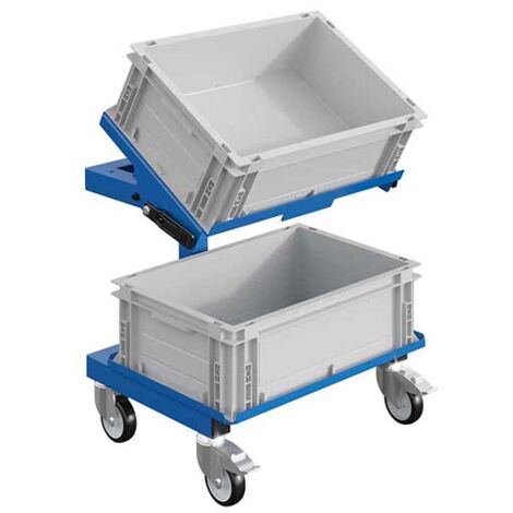 Chariot porte bac bleu industriel - 1 Plateau - Charge max 150kg - W020020005-BI