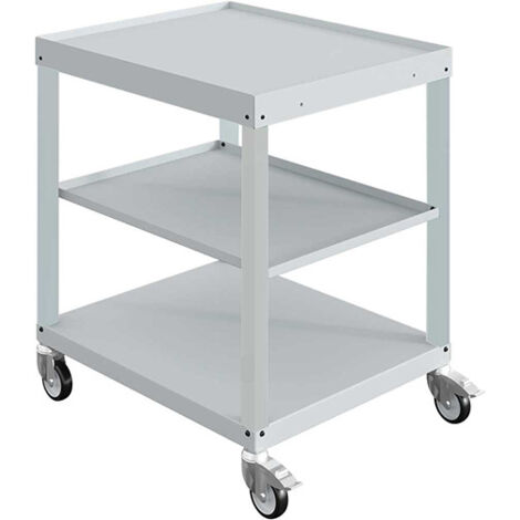 Servante d'atelier gris clair - 3 Plateaux 700x815mm - Charge 150kg - W020060013-GCGC (1/4)