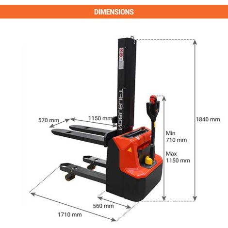 Chariot gerbeur électrique compact avec levée initiale et batterie ...