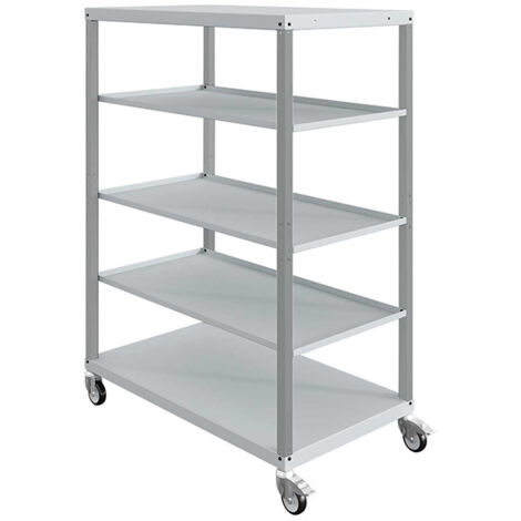 Servante d'atelier gris clair - 5 Plateaux 700x1215mm - Charge 150kg - W020060018-GCGC (1/4)
