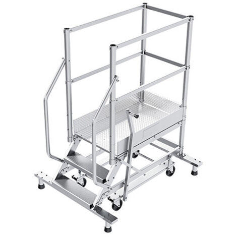 Plateforme roulante 5 marches - Hauteur max. de travail 3.00m - PTF105-PT-KRE (1/5)