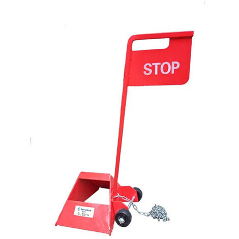 5 Cales roue acier avec panneau STOP et roulettes - Hauteur 0.80m - CR-250-R/5