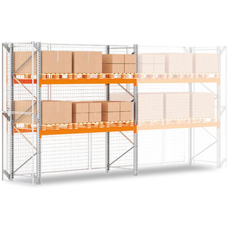 Rack palette sécurisé 2 niveaux - Hauteur 3000mm - Longueur 2225mm - RAYPALSE/2N/3022 (1/5)
