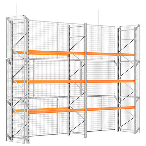 Rack palette sécurisé 3 niveaux - Hauteur 4500mm - Longueur 2700mm - RAYPALSE/3N/4527 (1/5)