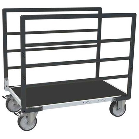 Chariot modulable à tube 2 ridelles - Plateau antidérapant 1005x555mm - Charge 500kg - 806724533 (1/3)