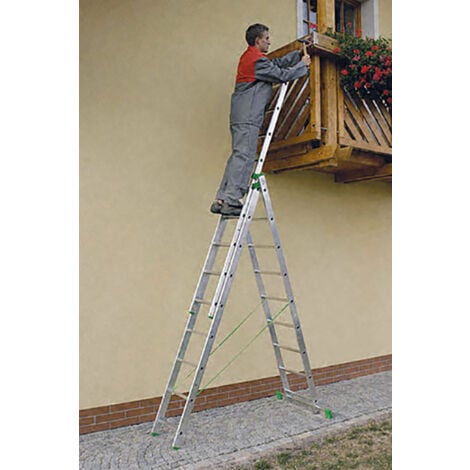 Echelle transformable 3 plans 3x9 barreaux - Longueur max. 5.69m - 7609/MKT/MMD