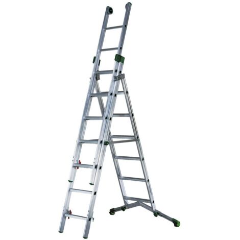 Echelle transformable 3 plans 9+10+10 barreaux - Longueur max. 7.20m - P320-3/MKT/ES (1/8)