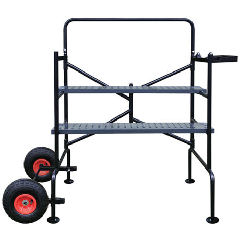 Artub – Échafaudage de jardin 2,85m – Hauteur de travail réglable jusqu'à 2,85m – Charge maximale 150kg – Roues Ø 250mm pour terrains accidentés