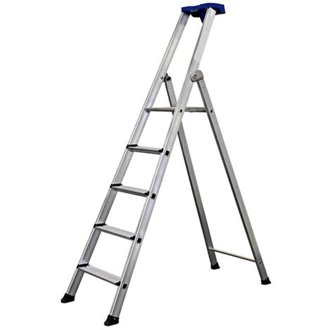 Escabeau alu 8 marches - Hauteur max travail 3,8m - 609208-54