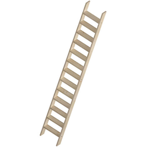 Sogem – Escalier de meunier 13 marches – Hauteur 2.75m – Largeur 0.5m – Construction en sapin pour robustesse – Escalier recoupable - COTTAGE-P-275