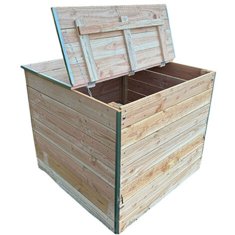 Composteur en bois 800 litres pour jardin - (LxlxH) 1020 x 980 x 870 mm - C090023