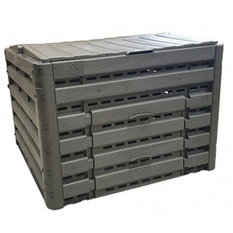 Composteur en plastique 400 litres pour jardin - (LxlxH) 800 x 800 x 600 mm - 213008