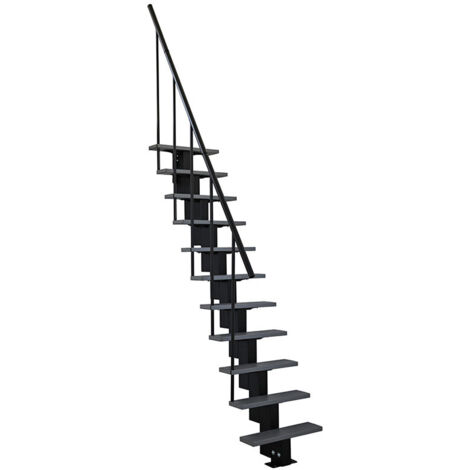 Matisère – Escalier droit métal 9 marches – Hauteur réglable 19 à 23 cm – Largeur 60 cm – Charge 800 kg – Pour espaces réduits