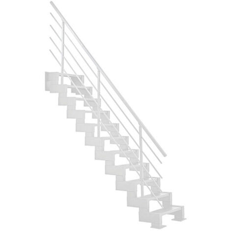 Escalier droit métal 11 marches - Hauteur à franchir 2,44 à 3,00m - Largeur 56cm - Hauteur réglable - M-MINI/I/SNMBLA-11