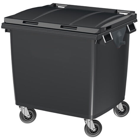 Conteneur 1000 litres à préhension latérale avec tourillons - Couleur du couvercle Vert kaki - 1265 x 1105 x 1295 mm - 2100011LGAGA/VK