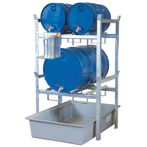 Rayonnage en acier 2 fûts de 200L ou 4 fûts de 60L - 245006 (1/3)