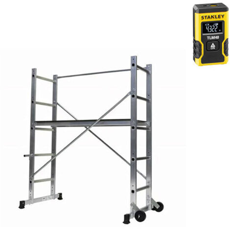 Echafaudage domestique : Hauteur de travail max 2.90m + Télémètre laser STANLEY - 205700-LASER (1/5)