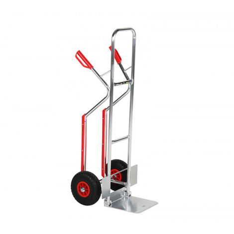 Diable alu - Monte escaliers - Charge max 180 kg - Bavette rabattable 290x300mm - Roues pleines Ø 260mm - 1910057395