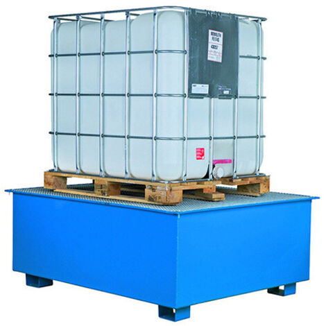 Palette de rétention pour 1 IBC - Volume 1100 litres - Dimensions : 1360x1360x730mm - 2311021101 (1/3)