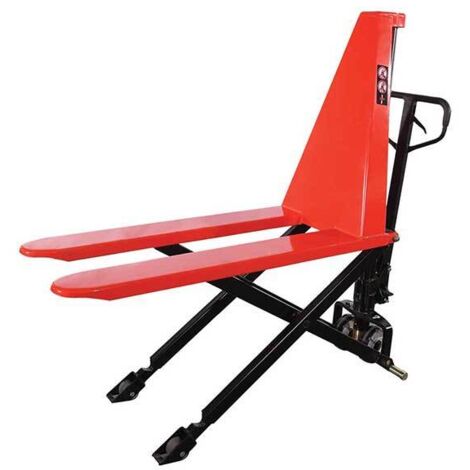 Transpalette levée haute manuel à fourches longues 2000x540mm - Levée 800mm - Capacité 1T - Coloris rouge - HL540M2000 (1/4)