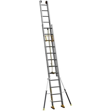 Centaure – Échelle escamotable 2 sections 12 barreaux – Aluminium EN 131 – Charge max 150 kg – Longueur déployée 6,05 m
