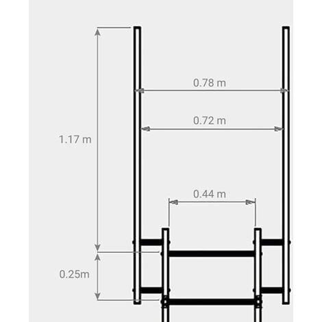 Echelle fixe sans crinoline - Hauteur de bâtiment  0,50m - CS/FSC/050