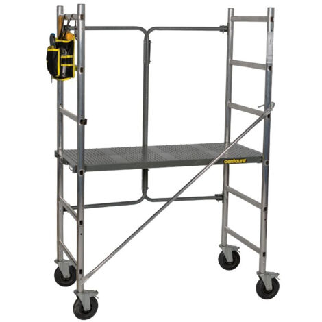 Centaure – Échafaudage pliant aluminium 2,90 m – Charge max 150 kg – Système de pliage rapide – Adapté pour espaces confinés et portes étroites - CHRONO3