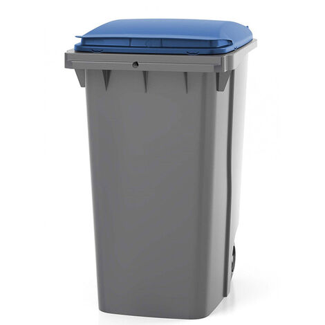 Conteneur poubelle 360 litres à préhension frontale - couvercle vert kaki - 620 x 850 x 1095 mm - 210006GAGA/VK