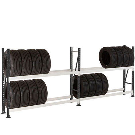 Rack à pneu 2 niveaux - Élément suivant - hxlxp : 2000x2000x500mm - Utilisable uniquement avec un module de départ - RAYOPN/PL/2040/S