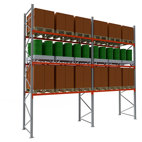 Rack à palette 3 niveaux - Module de départ : 4500x2700x1100mm - RAYOPAL/3N/4527/D