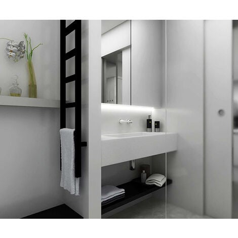 Sèche-serviette mixte noir de 640mm de haut et 200mm de large - 130 Watt - EAS640/200V2N