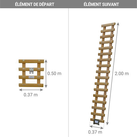 Element de 2.00m du chemin de toit en bois - B31200PA