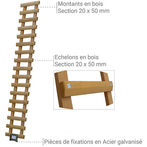Element de 2.00m du chemin de toit en bois - B31200PA